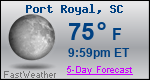 Weather Forecast for Port Royal, SC
