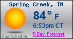 Weather Forecast for Spring Creek, TN
