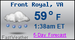 Weather Forecast for Front Royal, VA
