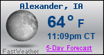 Weather Forecast for Alexander, IA