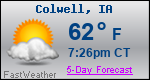 Weather Forecast for Colwell, IA