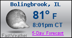 Weather Forecast for Bolingbrook, IL