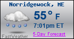Weather Forecast for Norridgewock, ME
