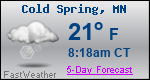 Weather Forecast for Cold Spring, MN
