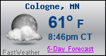 Weather Forecast for Cologne, MN