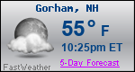 Weather Forecast for Gorham, NH