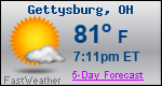 Weather Forecast for Gettysburg, OH