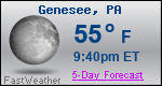 Weather Forecast for Genesee, PA