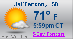 Weather Forecast for Jefferson, SD