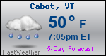 Weather Forecast for Cabot, VT