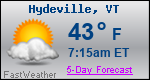 Weather Forecast for Hydeville, VT
