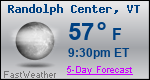 Weather Forecast for Randolph Center, VT
