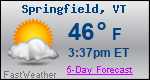 Weather Forecast for Springfield, VT
