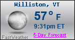 Weather Forecast for Williston, VT