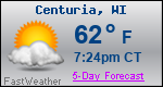 Weather Forecast for Centuria, WI