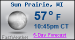Weather Forecast for Sun Prairie, WI
