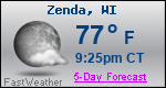 Weather Forecast for Zenda, WI