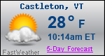 Weather Forecast for Castleton, VT