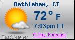 Weather Forecast for Bethlehem, CT