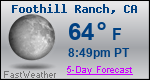 Weather Forecast for Foothill Ranch, CA
