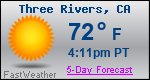 Weather Forecast for Three Rivers, CA