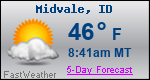 Weather Forecast for Midvale, ID