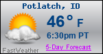 Weather Forecast for Potlatch, ID