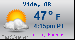 Weather Forecast for Vida, OR