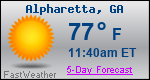 Weather Forecast for Alpharetta, GA
