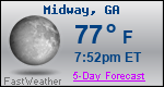Weather Forecast for Midway, GA