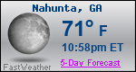 Weather Forecast for Nahunta, GA