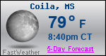 Weather Forecast for Coila, MS