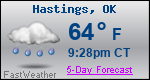 Weather Forecast for Hastings, OK