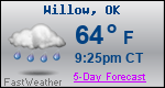 Weather Forecast for Willow, OK