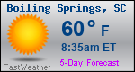 Weather Forecast for Boiling Springs, SC