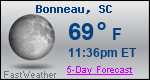 Weather Forecast for Bonneau, SC