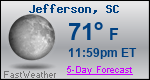 Weather Forecast for Jefferson, SC