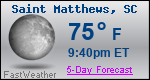 Weather Forecast for Saint Matthews, SC