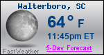 Weather Forecast for Walterboro, SC