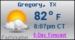 Weather Forecast for Gregory, TX