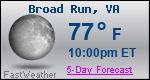 Weather Forecast for Broad Run, VA