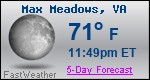 Weather Forecast for Max Meadows, VA