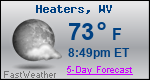 Weather Forecast for Heaters, WV