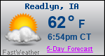 Weather Forecast for Readlyn, IA