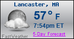 Weather Forecast for Lancaster, MA