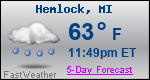 Weather Forecast for Hemlock, MI