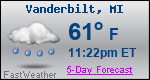 Weather Forecast for Vanderbilt, MI