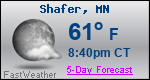 Weather Forecast for Shafer, MN