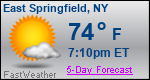 Weather Forecast for East Springfield, NY