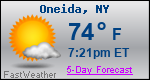 Weather Forecast for Oneida, NY